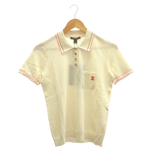 LOUIS VUITTON Short sleeve knit sweater RW061WWIKS11MIR cotton Beige Used mens L