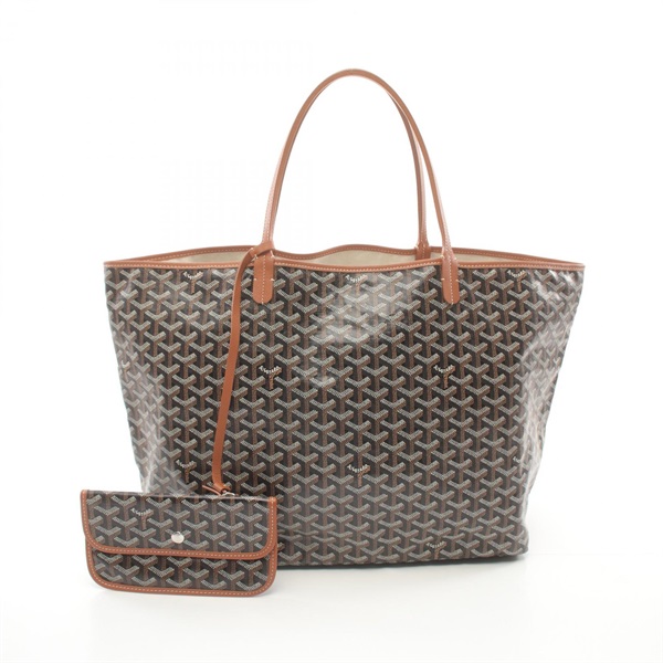 GOYARD Saint Louis GM Tote Bag SOA020241 canvas leather Black Brown White Used