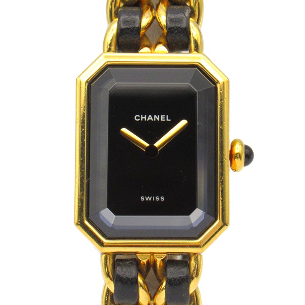 CHANEL Premiere M Wrist Watch H0001 Quartz Gold Plated leather Used Women