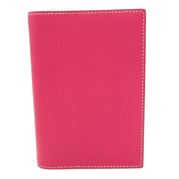 HERMES Agenda PM Notebook cover Epsom leather Pink Rose tyrien Used Women P SHW