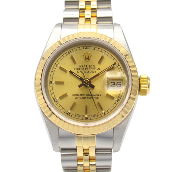 ROLEX Datejust L Wrist Watch 69173 Automatic K18 YG Yellow Gold SS Used Women