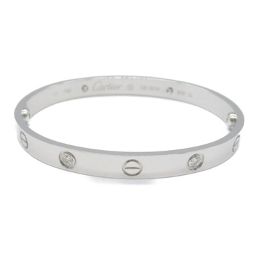 CARTIER Love Bracelet 4P Diamond B6070117 18KWG White Gold Used Women #17