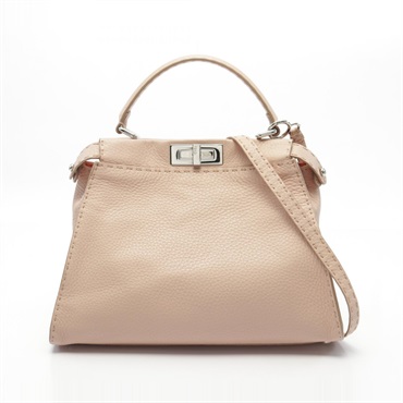 FENDI Peekaboo Regular Selleria Hand shoulder crossbody bag 8BN226 leather Pink