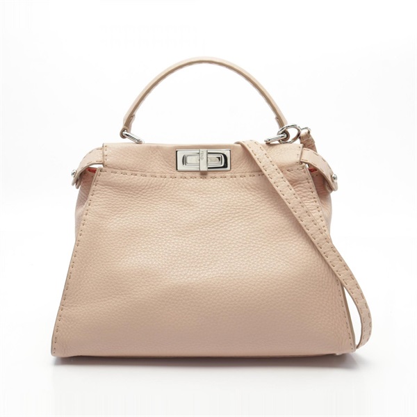 FENDI Peekaboo Regular Selleria Hand shoulder crossbody bag 8BN226 leather Pink