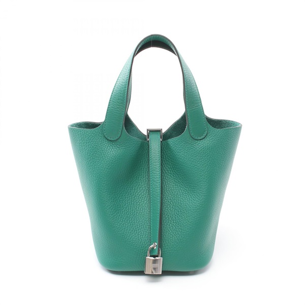 HERMES Picotin Lock PM Hand bucket bag W Taurillon Clemence Vert vertigo SHW