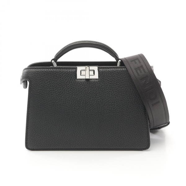 FENDI Peekaboo ISeeU X-Cross 2way Handbag 7VA582 leather Black Used Women