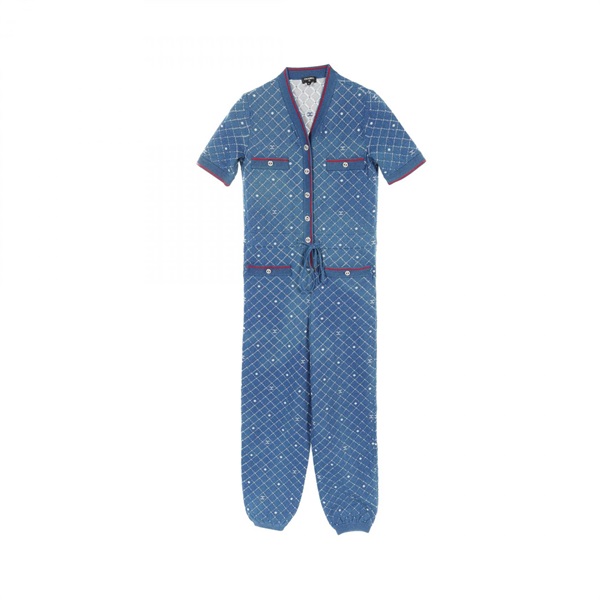 CHANEL COCO Mark Button Matelasse coverall overall P63104K48843 cotton polyester