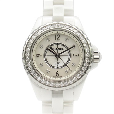 CHANEL J12 8P Diamond Bezel Wrist Watch H2572 Quartz ceramic Used Women CC