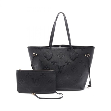 LOUIS VUITTON Neverfull MM Tote shoulder Bag M45685 Monogram empreinte Noir used