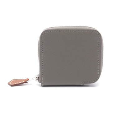 HERMES Azap Compact Mini Silk Inn coin wallet Evercolor leather Grimayer Used W