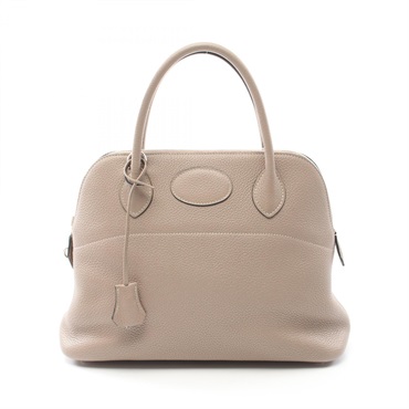 HERMES Bolide31 Handbag Clemence leather Beige Gris tourterelle Used Women P SHW