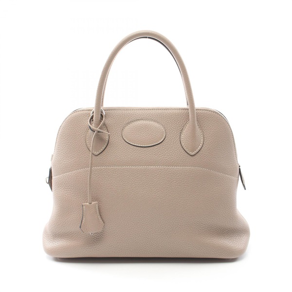 HERMES Bolide31 Handbag Clemence leather Beige Gris tourterelle Used Women P SHW