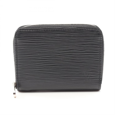 LOUIS VUITTON Zip around coin purse M60152 Epi leather Black Used mens