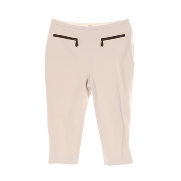 HERMES Pants #42 Capri half 70403DN wool Beige Used