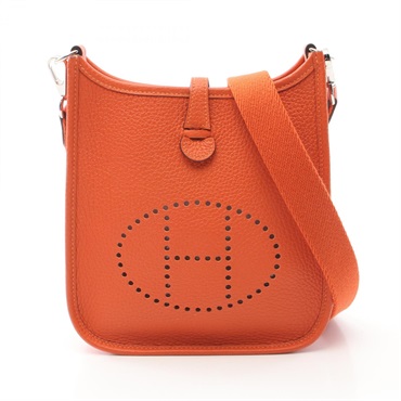 HERMES Evelyne TPM Shoulder crossbody Bag Taurillon Clemence Orange poppy SHW