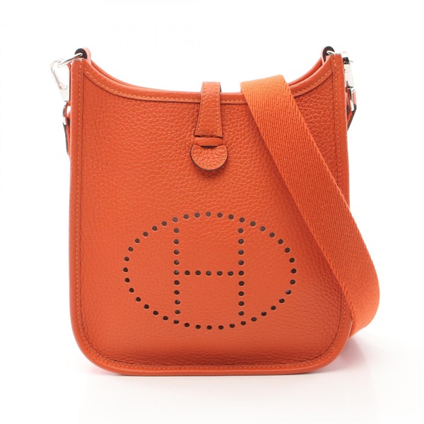HERMES Evelyne TPM Shoulder crossbody Bag Taurillon Clemence Orange poppy SHW