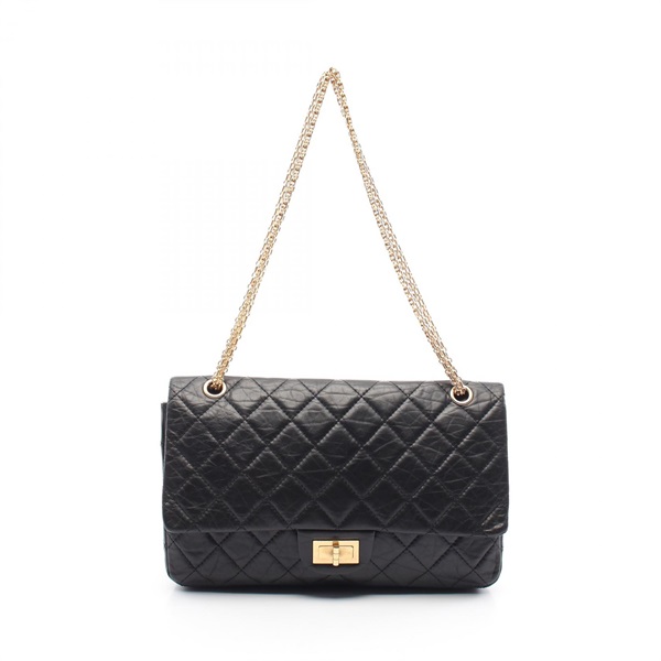 CHANEL 2.55 Mademoiselle Chain Matelasse leather Shoulder Bag Black Used GHW CC
