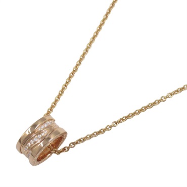 BVLGARI B-zero1 Necklace Pavé Diamond 18KPG Pink Rose Gold Used Pendant women