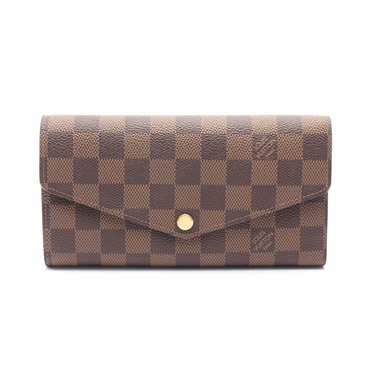 LOUIS VUITTON Portefeuille Sarah Bifold long purse wallet N63209 Damier Ebene