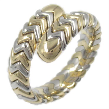 BVLGARI Spiga Ring 18KYG Yellow Gold SS Used women US size 7 #54