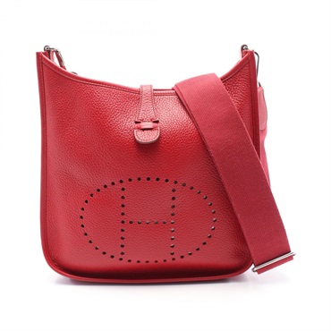 HERMES Evelyne 3 Troyes PM Shoulder Bag Clemence leather Red Used Women SHW J