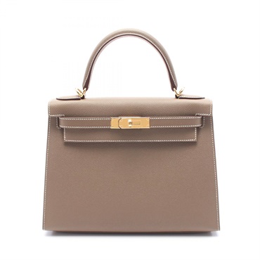 HERMES Kelly 28 2way shoulder Hand bag W Epsom Etoupe Grey GHW