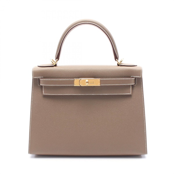 HERMES Kelly 28 2way shoulder Hand bag W Epsom Etoupe Grey GHW