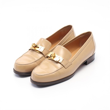 HERMES Kelly loafers shoes 35.5 leather Beige Beige Used