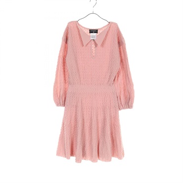 CHANEL Lion button Dress P50081K06380 wool Nylon Pink Used Women size 38