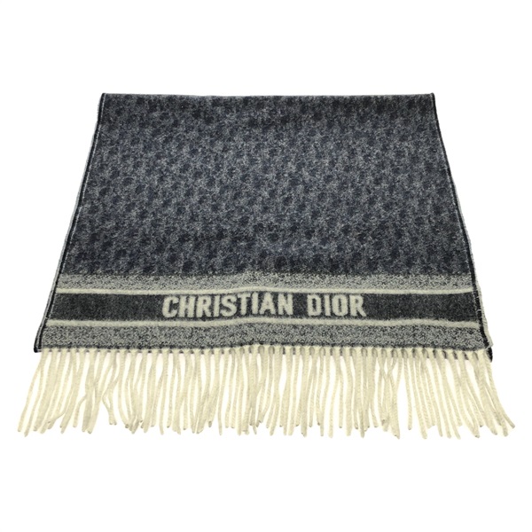 Dior Stole wrap shawl 25CDO309I093 cashmere Navy Used unisex logo