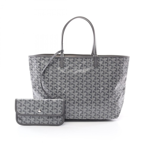 GOYARD Saint Louis PM Tote Bag canvas leather Gray Multicolor Used Women