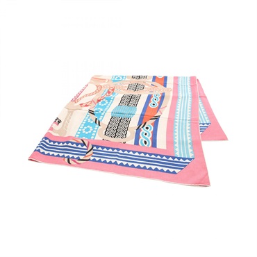 HERMES Carre140 Fantaisie d'Etriers Scarf H243921S silk cashmere Rose Bonbon