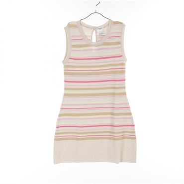 CHANEL Dress P40397K02916 cotton Rayon cashmere Beige Pink White Used women #42