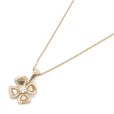 BVLGARI Fiorever Diamond Necklace Pendant 18KPG Pink Rose Gold Used women