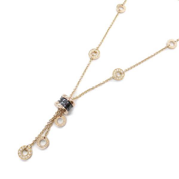 BVLGARI B-zero1 Element Necklace Ceramic 18KPG Rose Gold Diamond Used unisex
