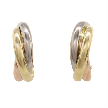 CARTIER Trinity Small Pierced Earrings 18KYG 18KWG 18KRG Three gold Used women