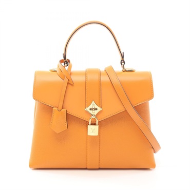 LOUIS VUITTON Rose de Vin PM 2way Handbag M53818 Calfskin Orange Used Women LV