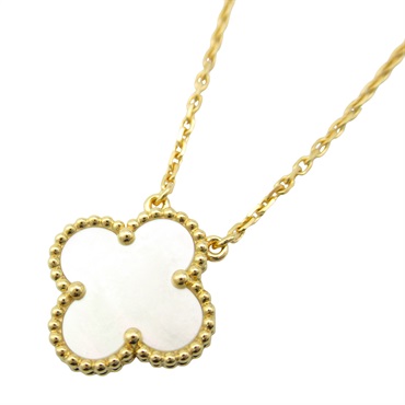 Van Cleef & Arpels Vintage Alhambra Necklace 18KYG Gold Mother of pearl Used
