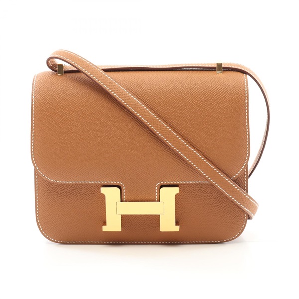 HERMES Constance 3 Mini Shoulder Bag W Epsom Gold GHW
