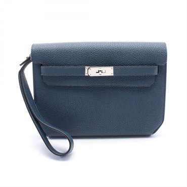 HERMES Kelly Depeche 25 business clutch bag Z Taurillon Clemence Vert bosphore