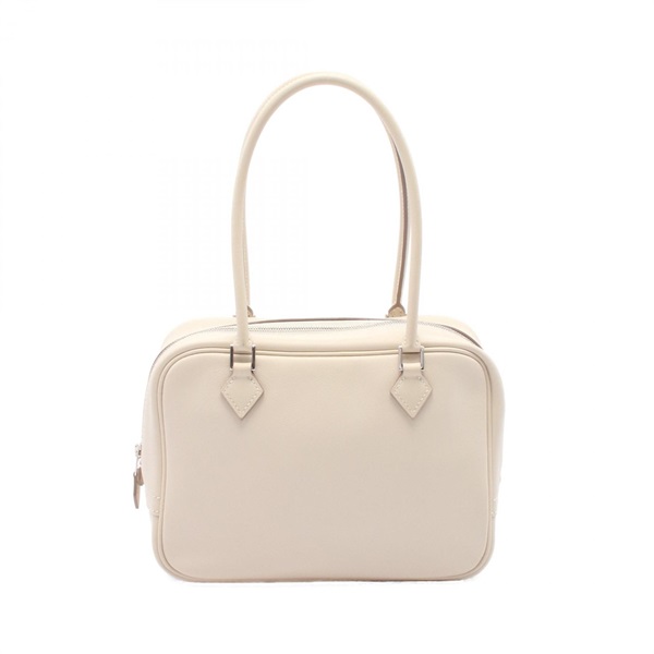 HERMES Mini plume 20 Hand bag R Swift leather Beige Craie Used SHW