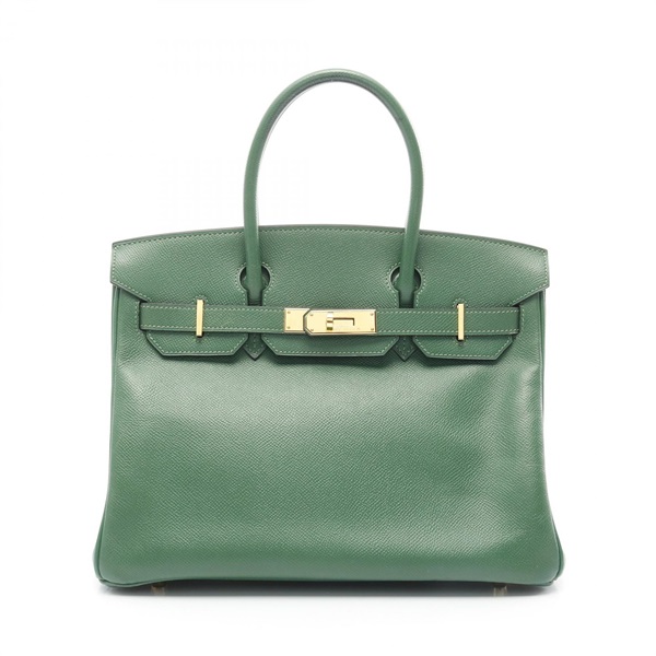 HERMES Birkin 30 Hand bag F Courchevel leather Green Used GHW