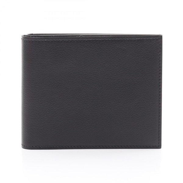 HERMES Citizen Twill Compact Clochette Bi-fold wallet B leather Evergrain Black