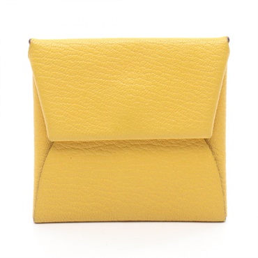 HERMES Bastia Verso coin purse wallet B Chevre myzore Yellow Blue frida Sun