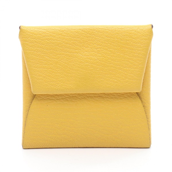 HERMES Bastia Verso coin purse wallet B Chevre myzore Yellow Blue frida Sun