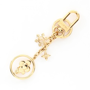 LOUIS VUITTON Vivienne Ice Skating charm key ring M01444 Gold Plated Used