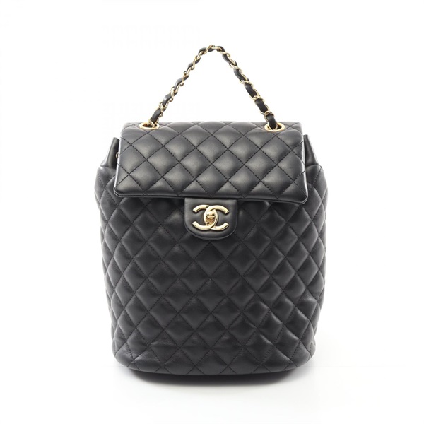 CHANEL Matelasse Rucksack Backpack bag A91121 Lambskin Black Used GHW
