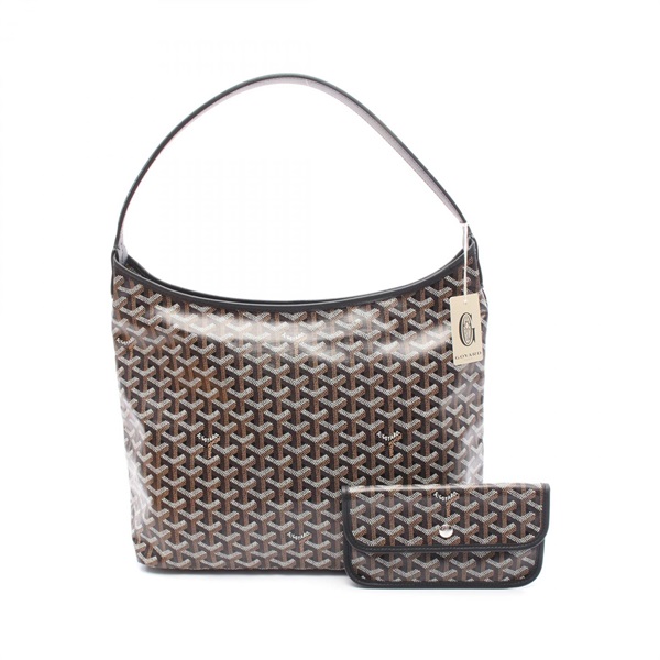 GOYARD Boheme Hobo Shoulder Bag MAE120240 canvas leather Black Brown Used Women