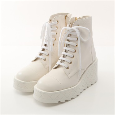 CHANEL COCO Mark short boots high-cut sneakers #36.5 G45388X01000 leather White