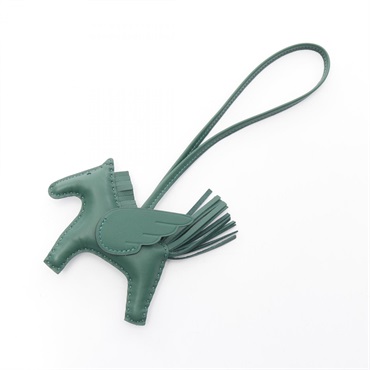 HERMES Rodeo Pegasus PM charm W Agneau milo Calfskin Swift leather Vert moyen